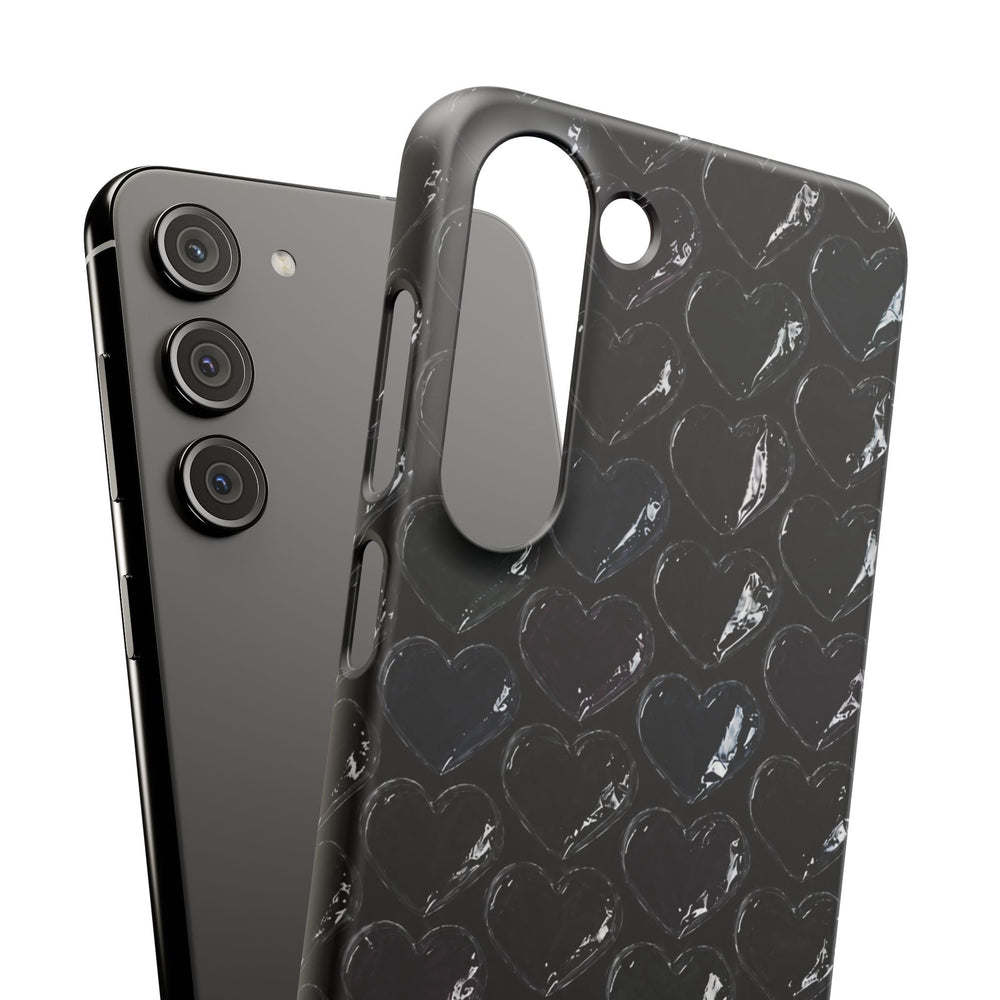Black Pop Hearts Snap Case