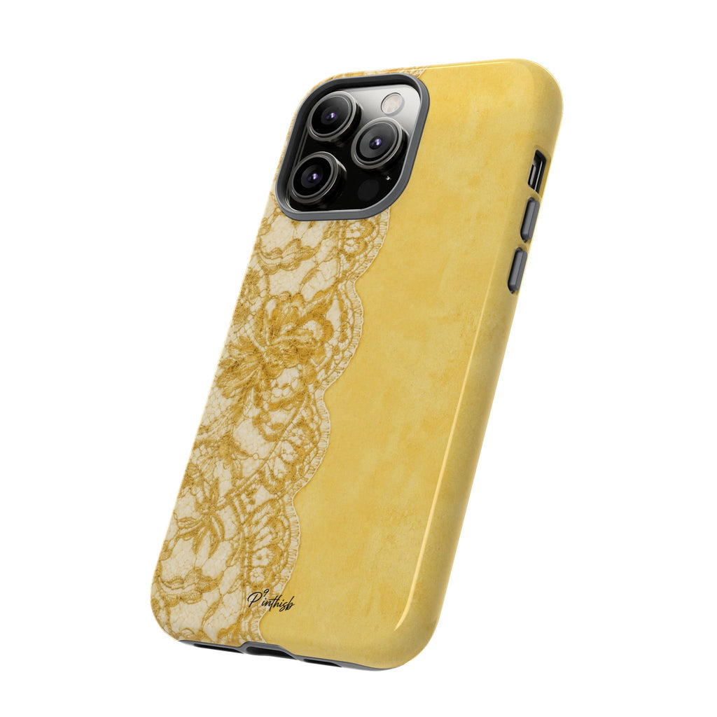 Yellow Vintage Lace Tough Case