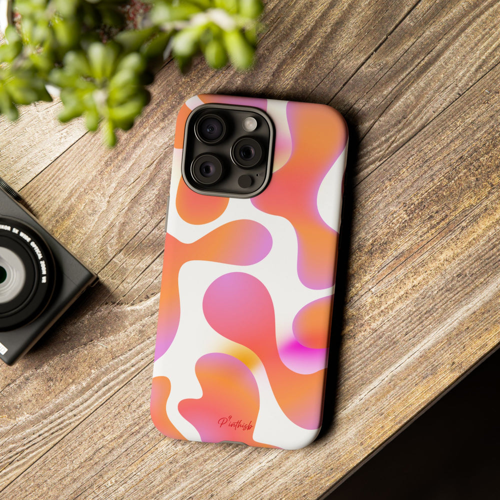 Abstract Orange Pink Camouflage Tough Phone Case