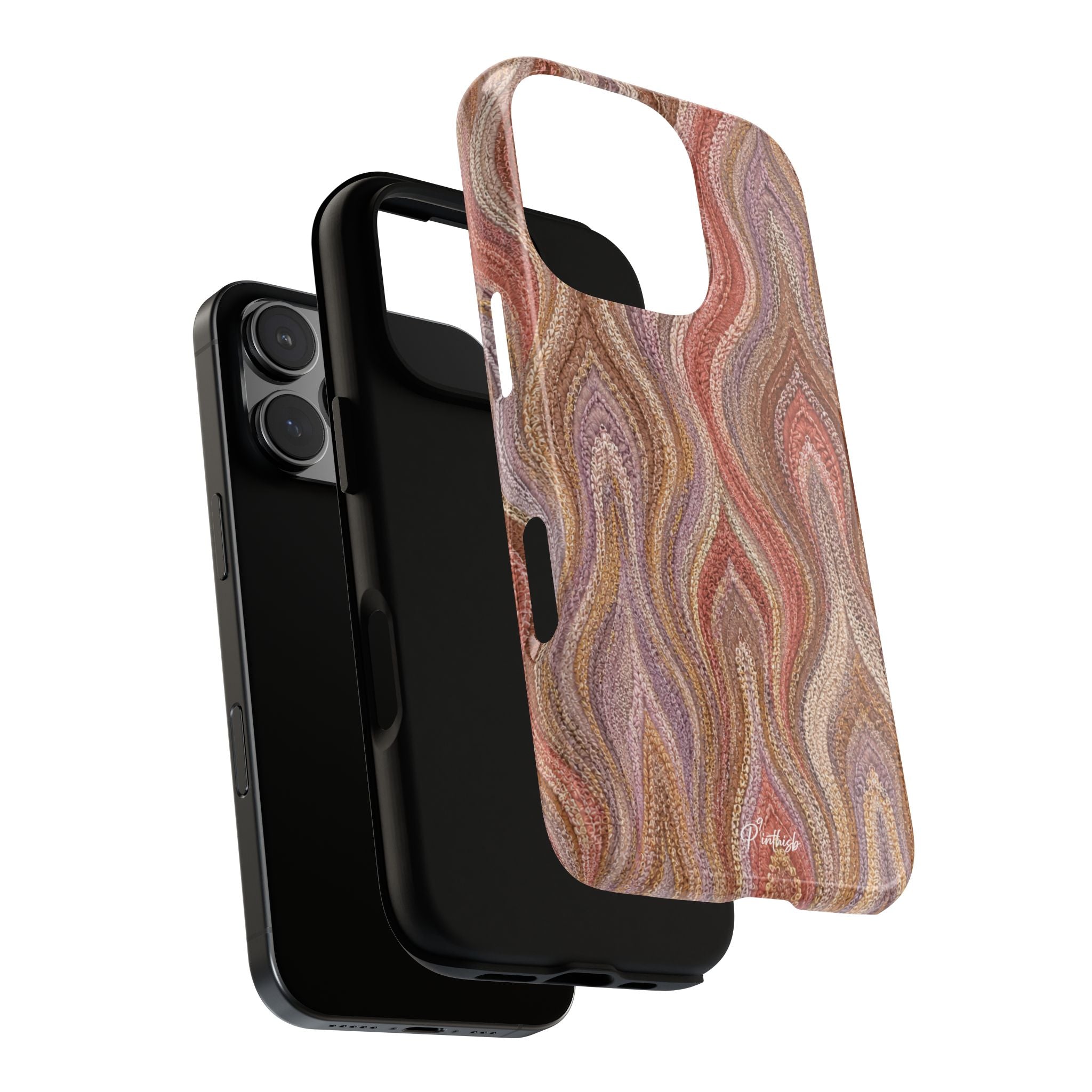 Wavy Peach & Mauve Tough Case