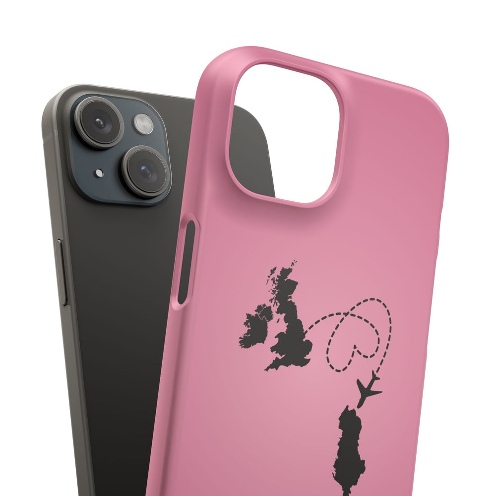 UK to Albania Pink Snap Phone Case