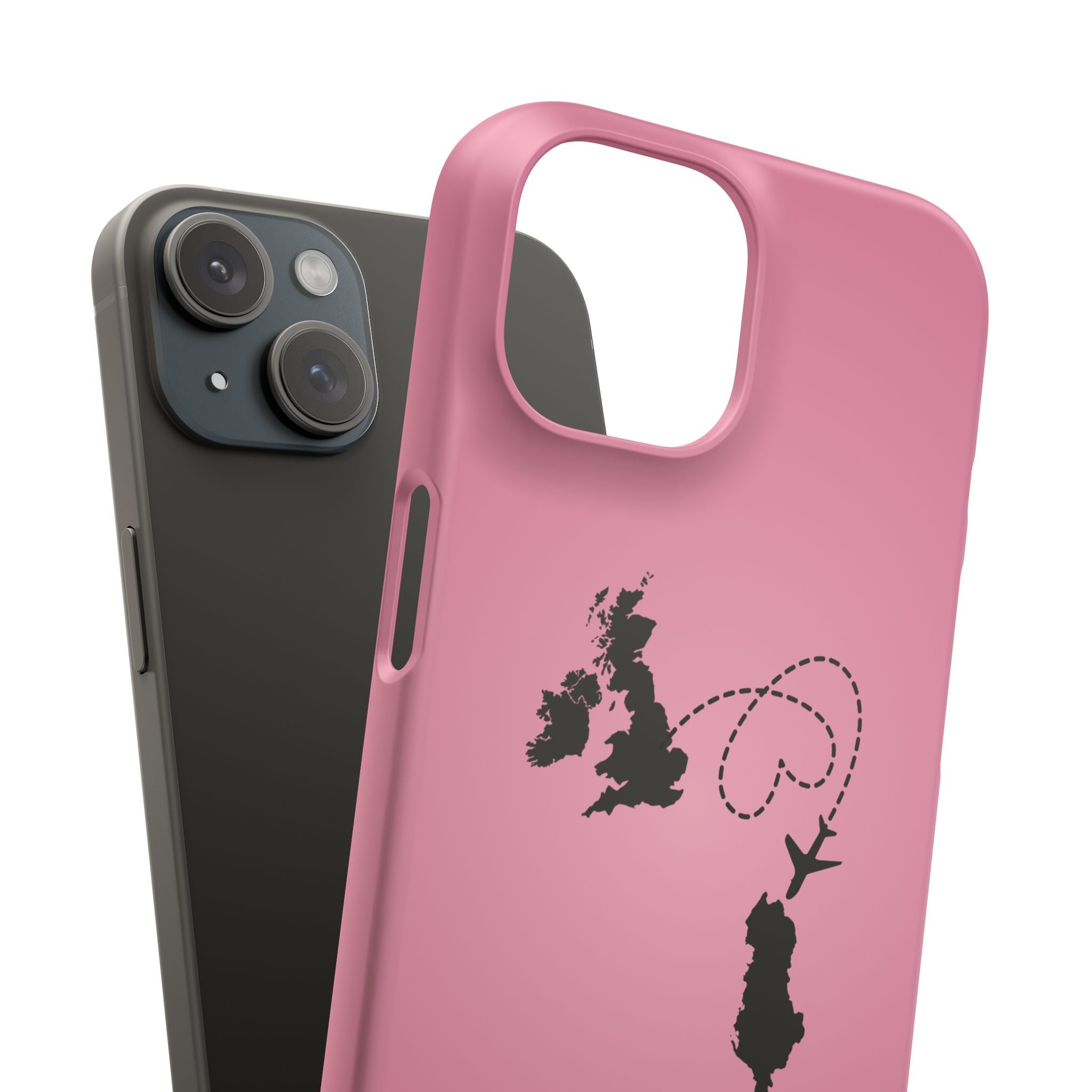 UK to Albania Pink Snap Phone Case