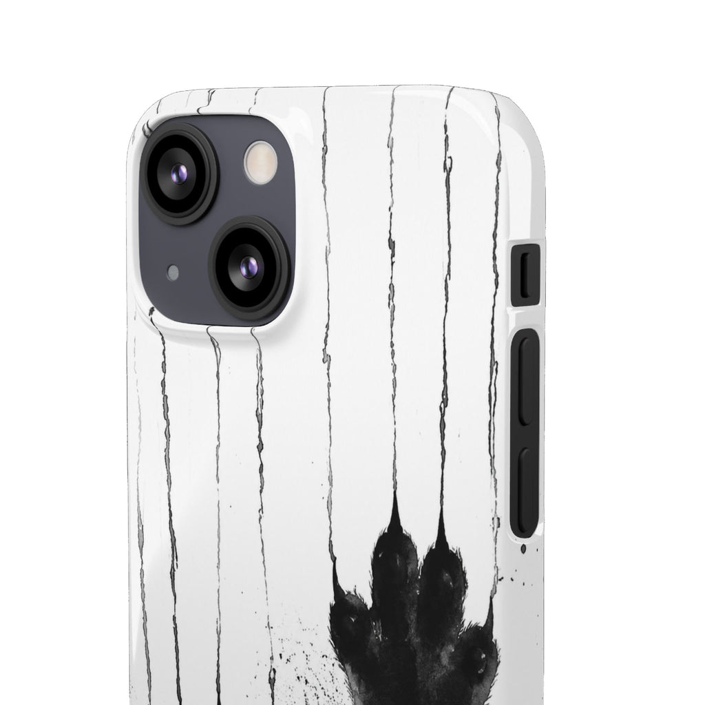 Black Ink Paw Print Snap Case
