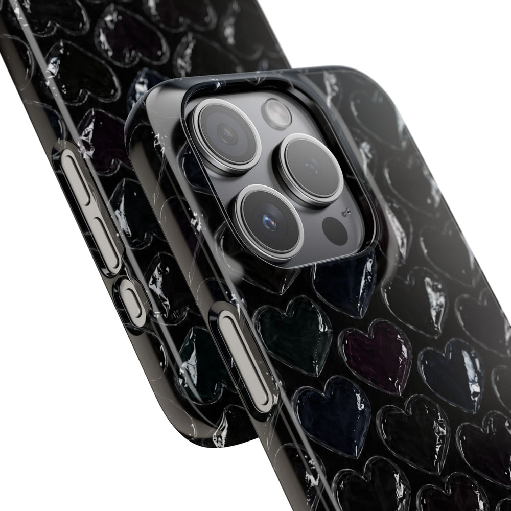 Black Pop Hearts Snap Case