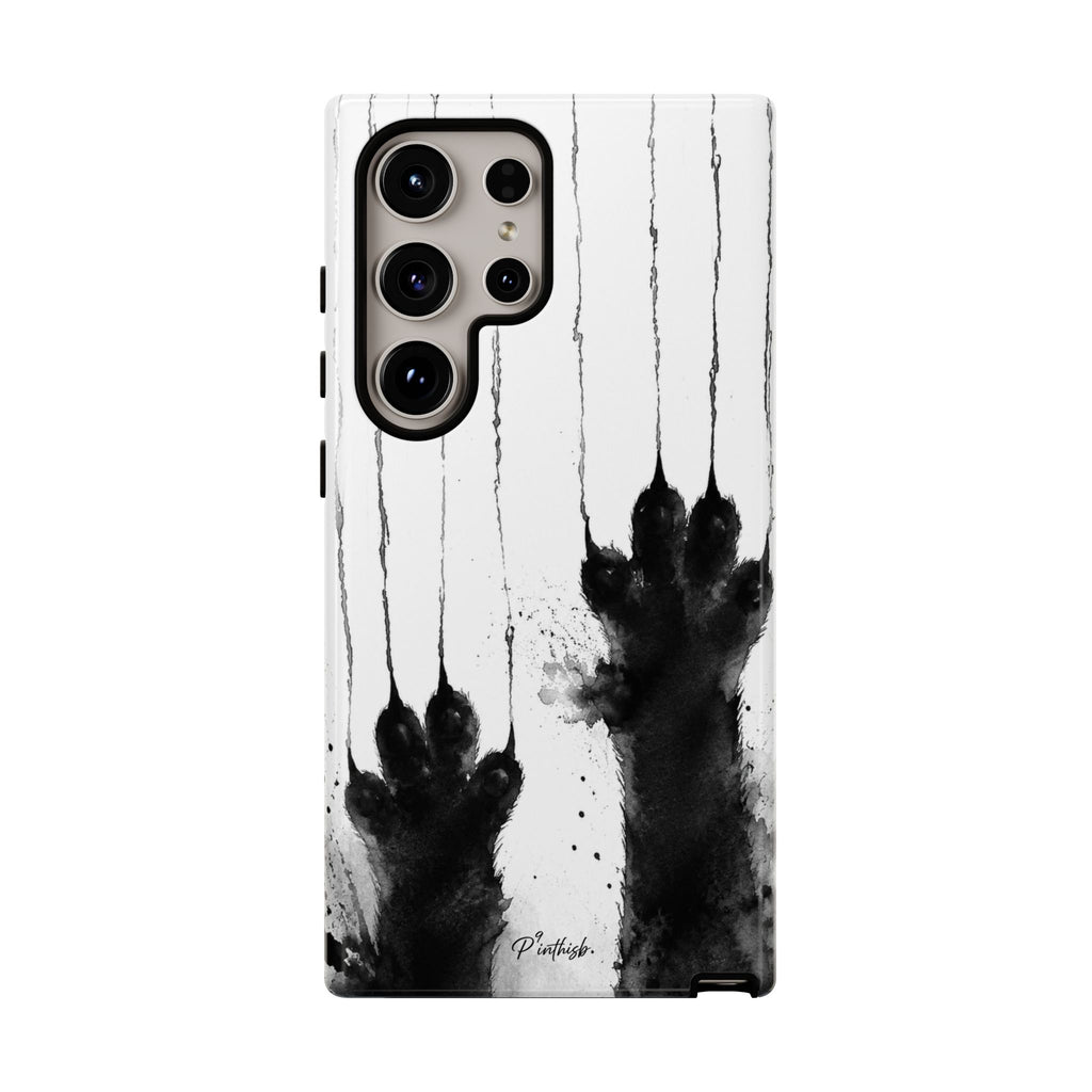 Black Ink Paw Print Tough Case
