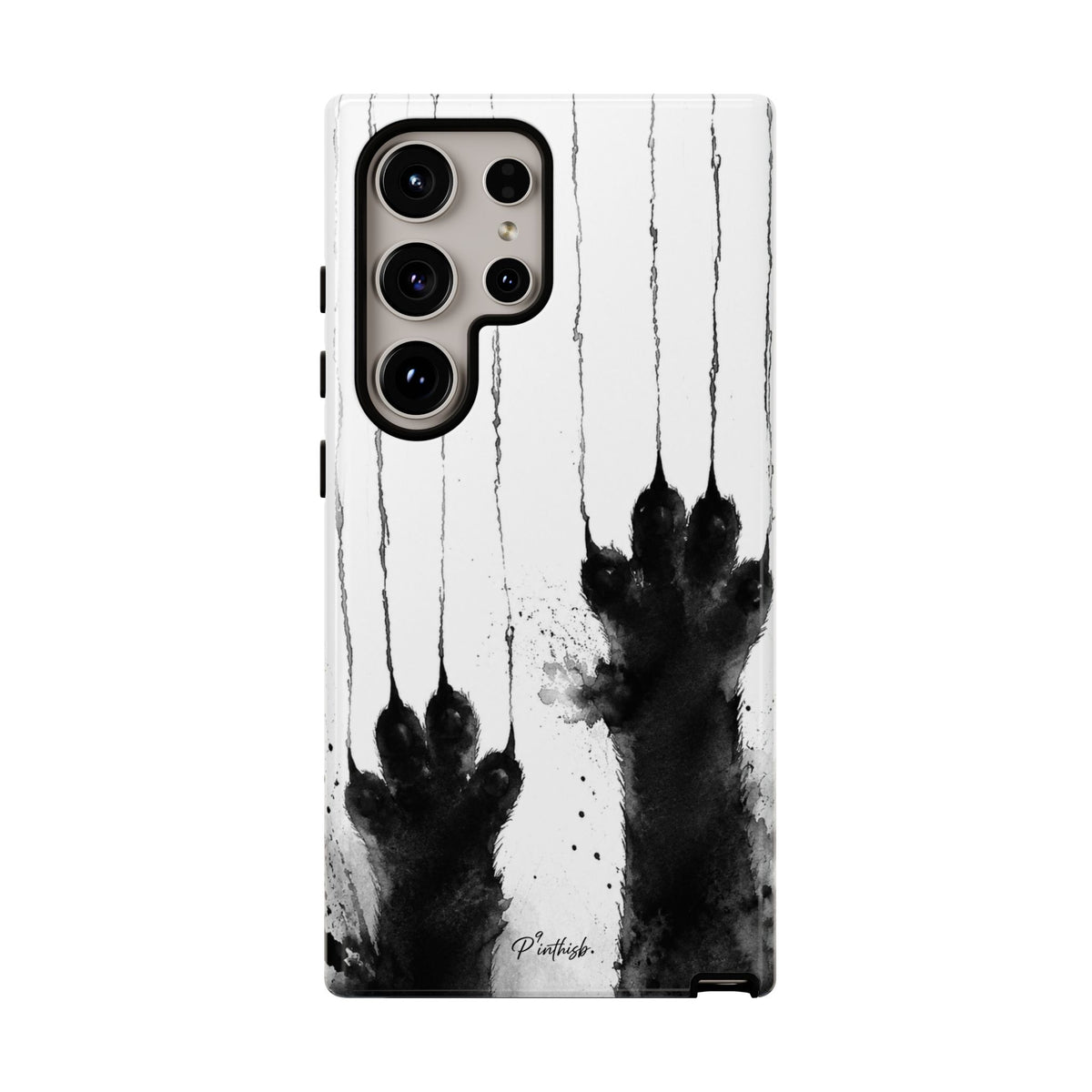 Black Ink Paw Print Tough Case