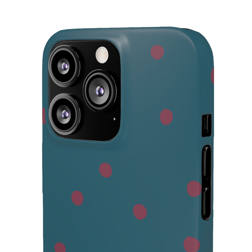 Teal & Burgundy Polka Dot Snap Phone Case