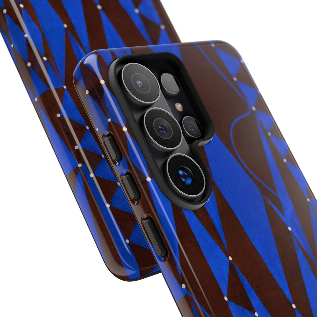Geometric Blue Diamond Tough Phone Case