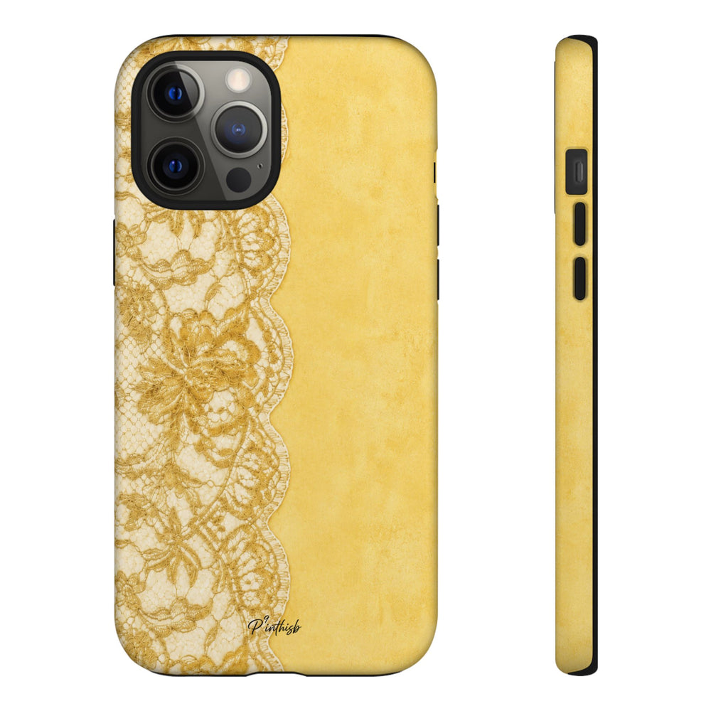 Yellow Vintage Lace Tough Case