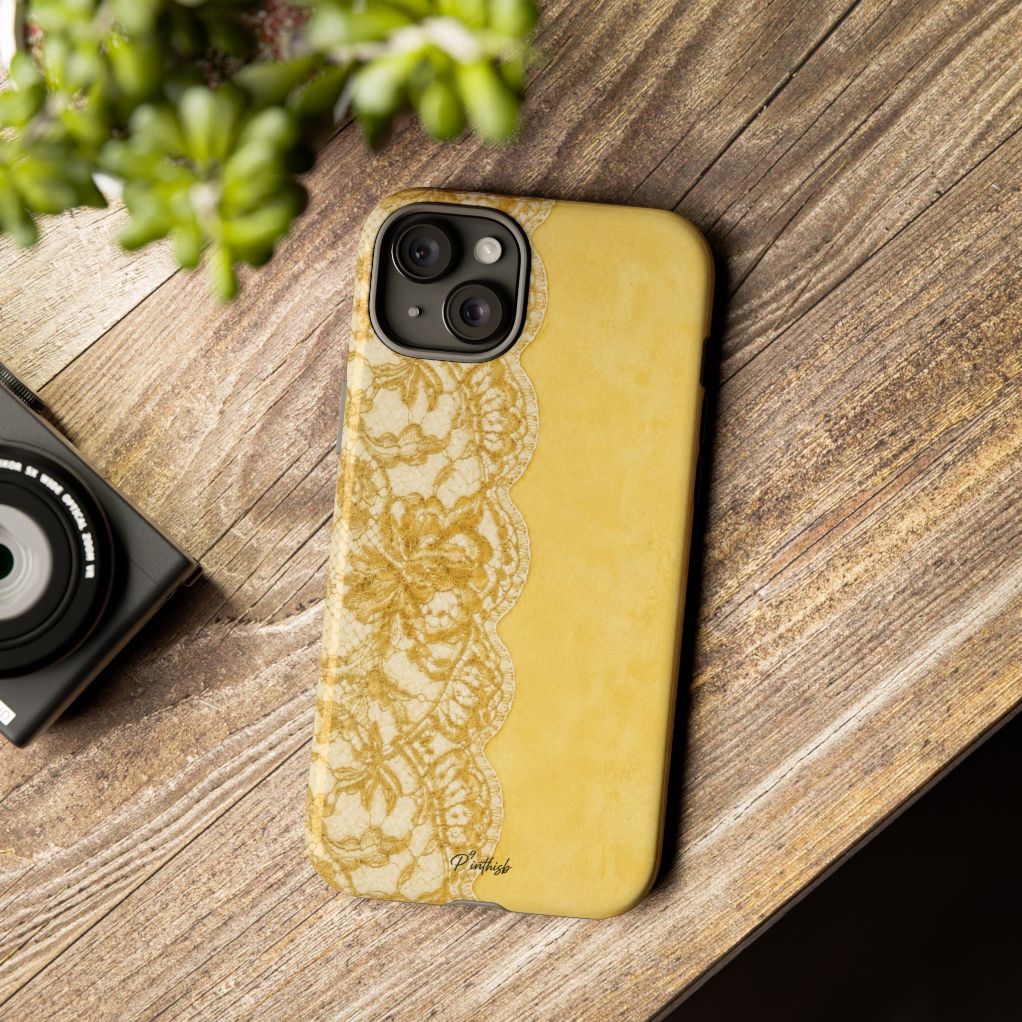 Yellow Vintage Lace Tough Case