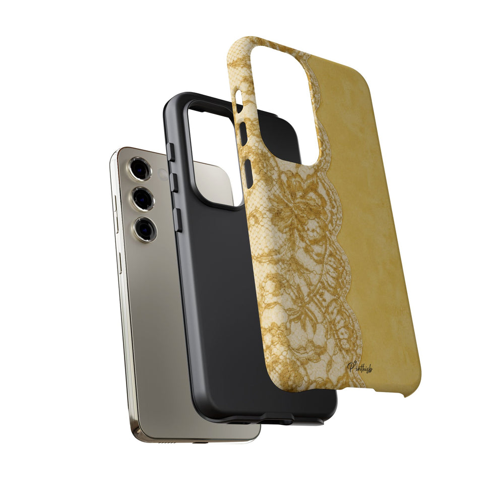 Yellow Vintage Lace Tough Case