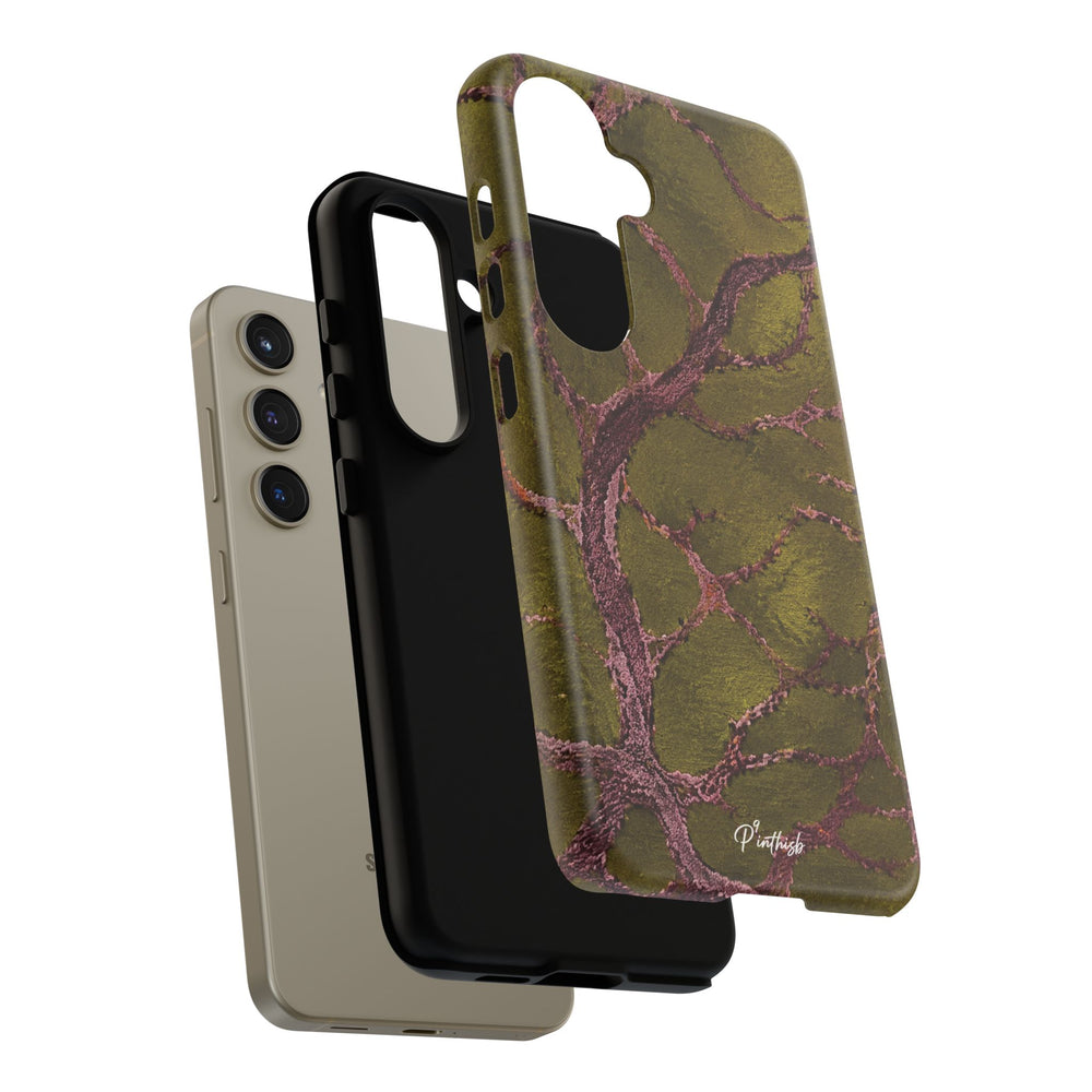 Olive & Rose Gold Tree Pattern Phone Case