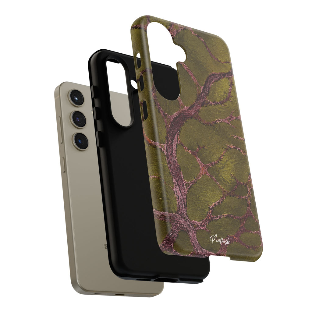 Olive & Rose Gold Tree Pattern Phone Case