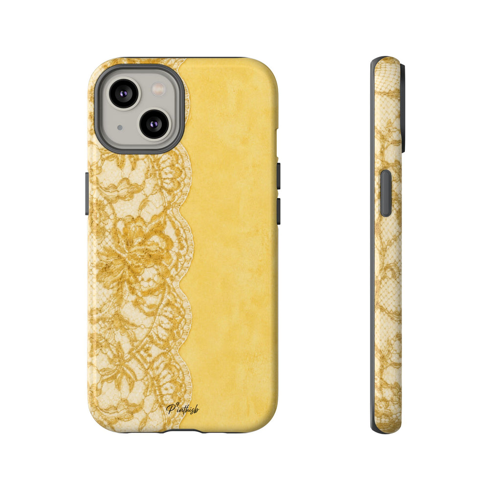 Yellow Vintage Lace Tough Case