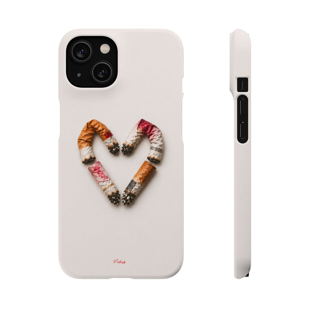 Cigarette Butts Heart Snap Case