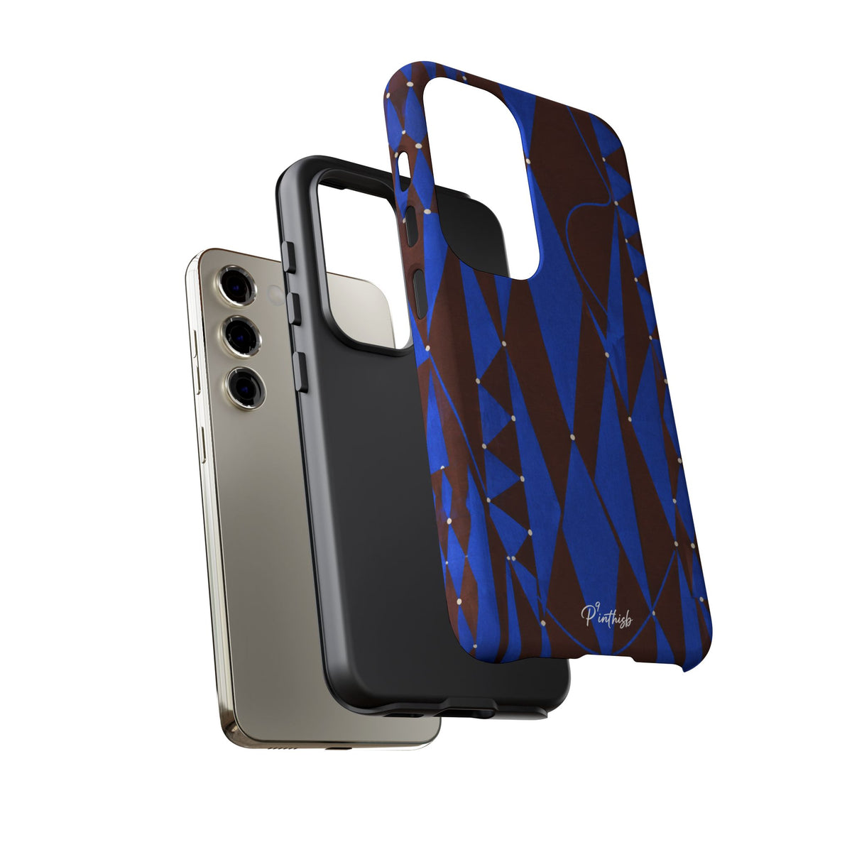 Geometric Blue Diamond Tough Phone Case