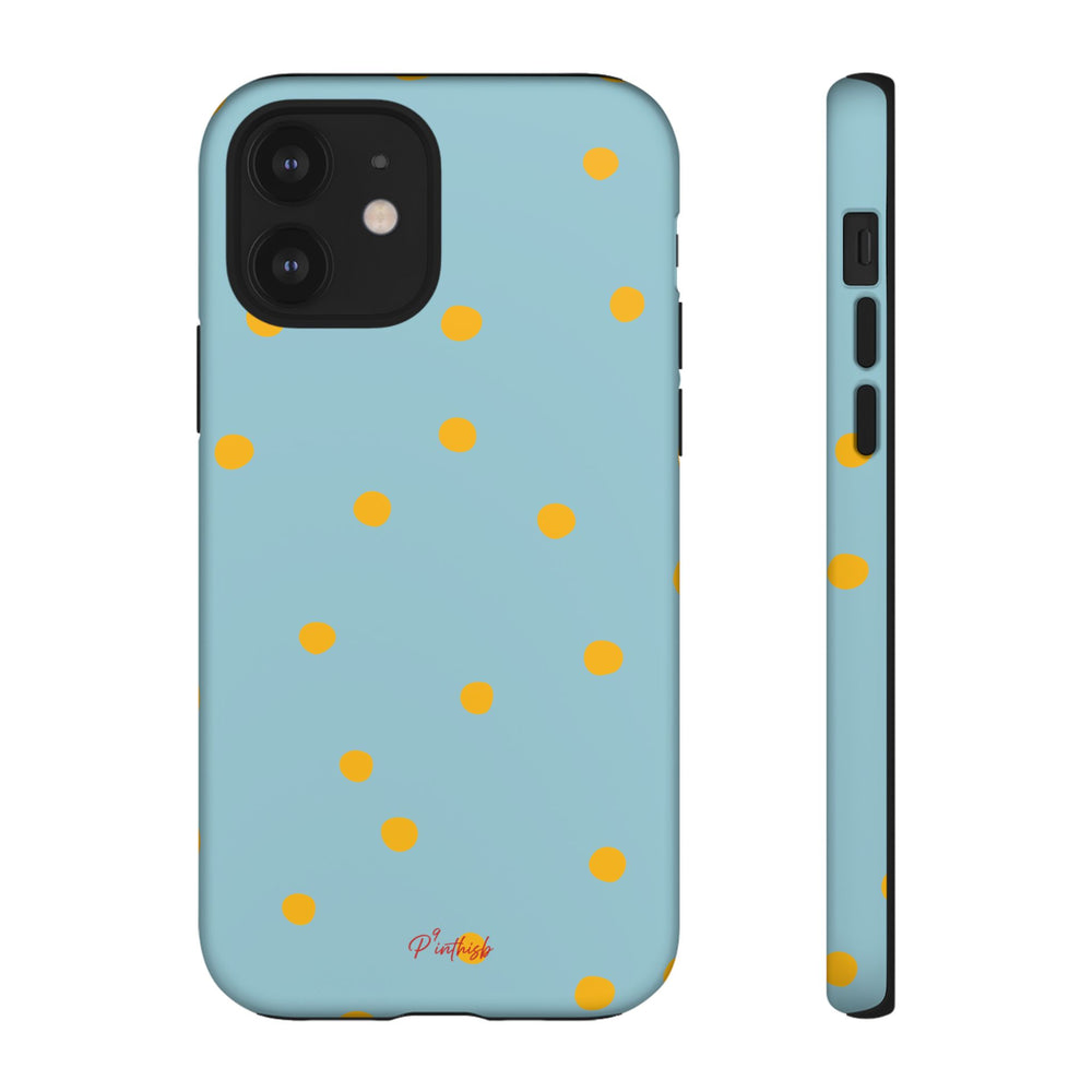 Blue & Yellow Polka Dot Tough Phone Case