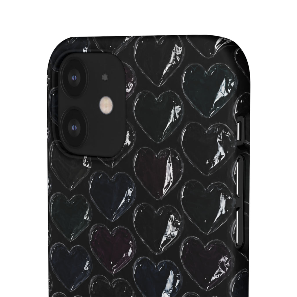 Black Pop Hearts Snap Case
