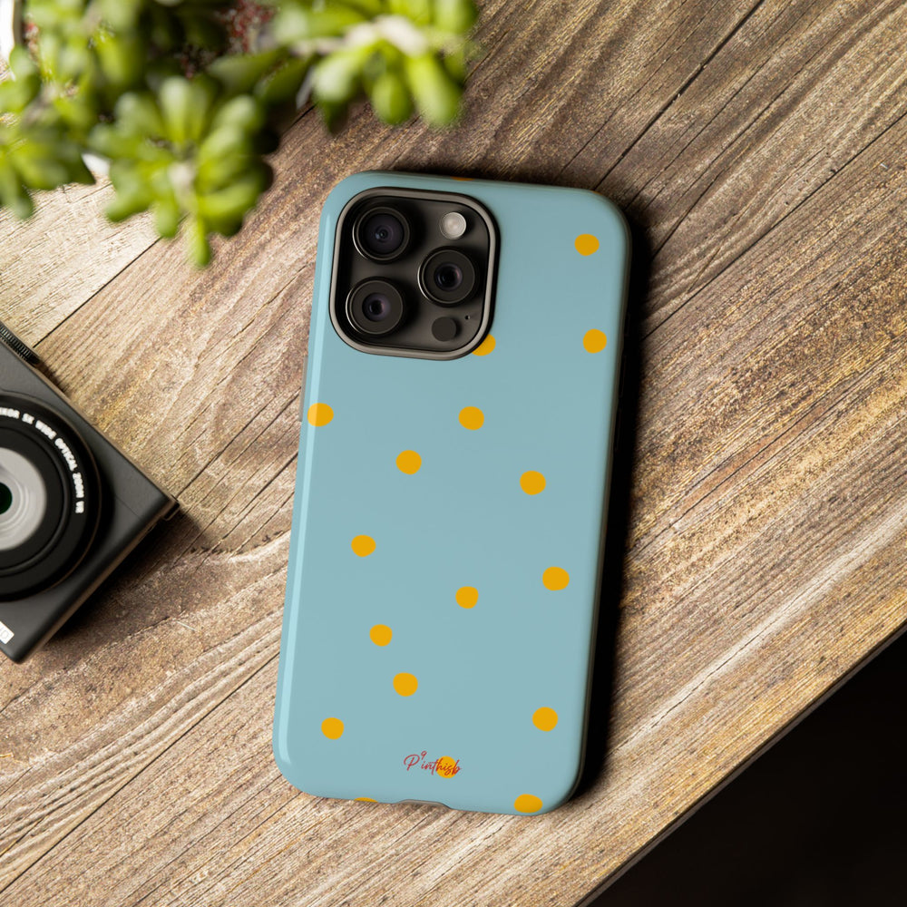 Blue & Yellow Polka Dot Tough Phone Case