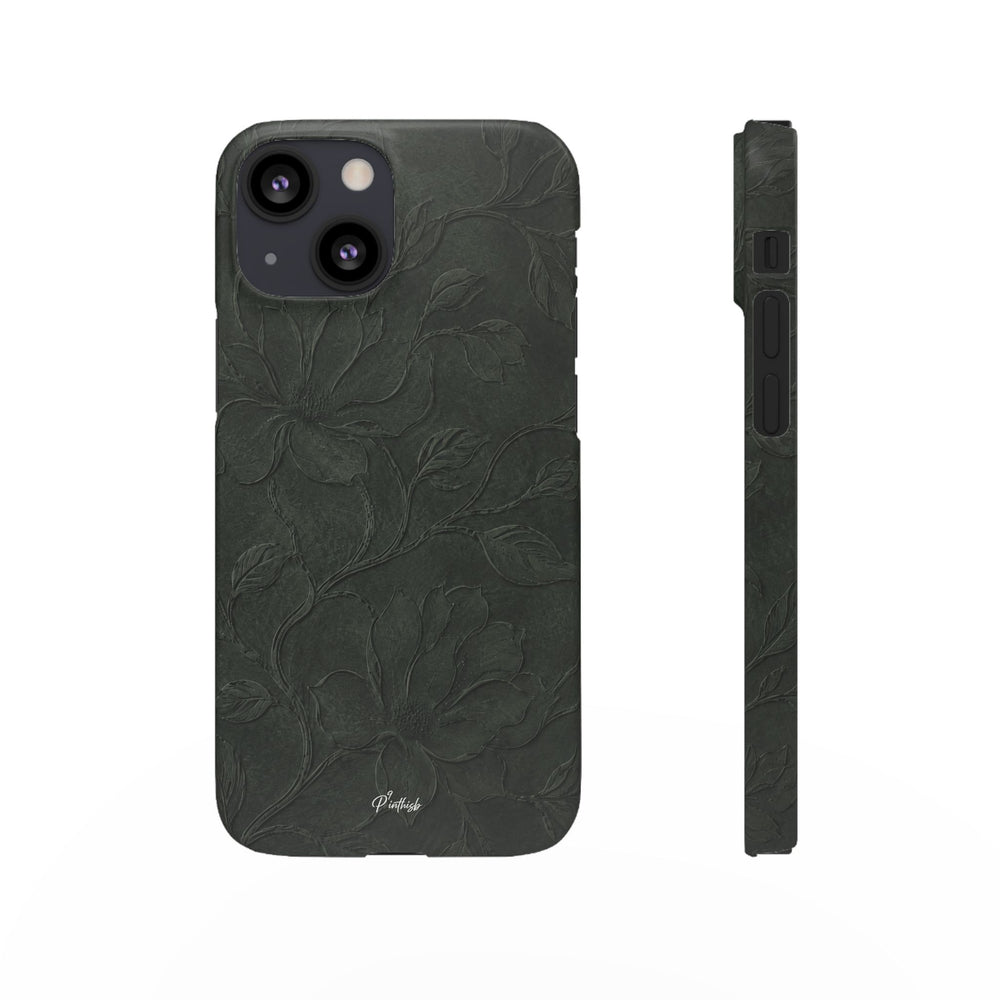 Dark Olive Floral Texture Snap Case