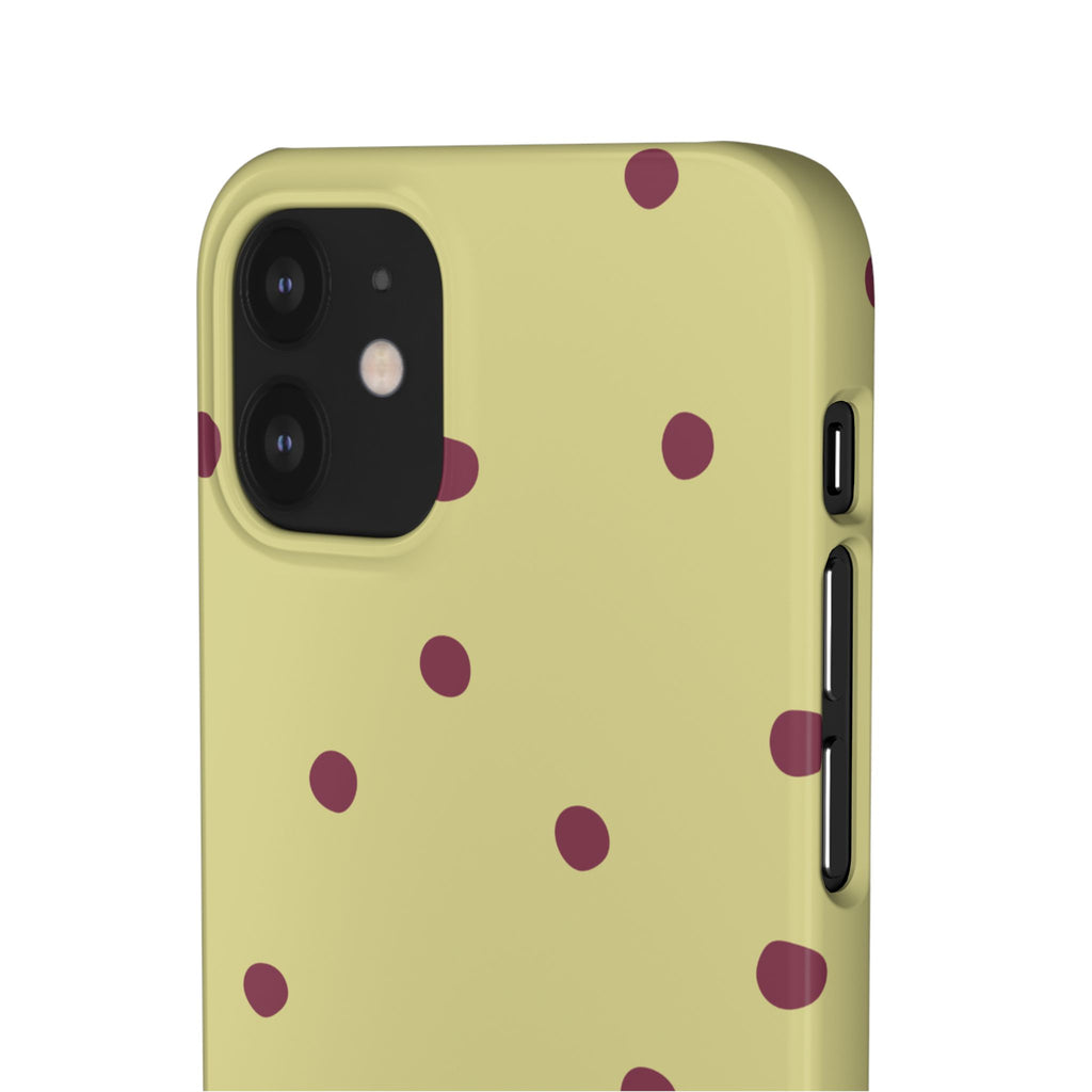 Yellow & Burgundy Polka Dot Snap Phone Case