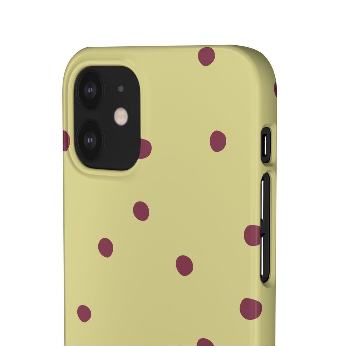 Yellow & Burgundy Polka Dot Snap Phone Case