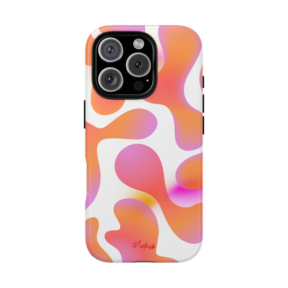Abstract Orange Pink Camouflage Tough Phone Case