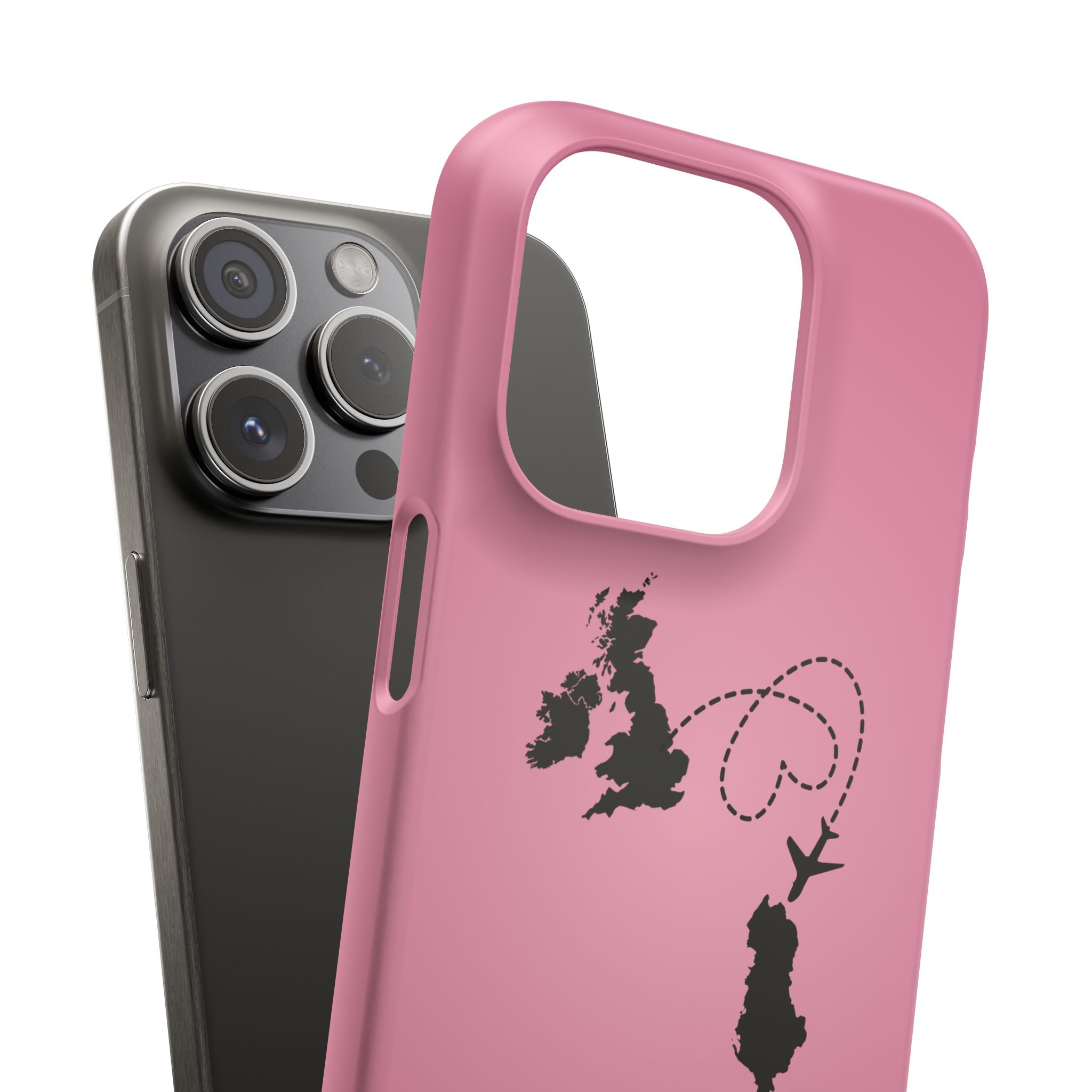 UK to Albania Pink Snap Phone Case