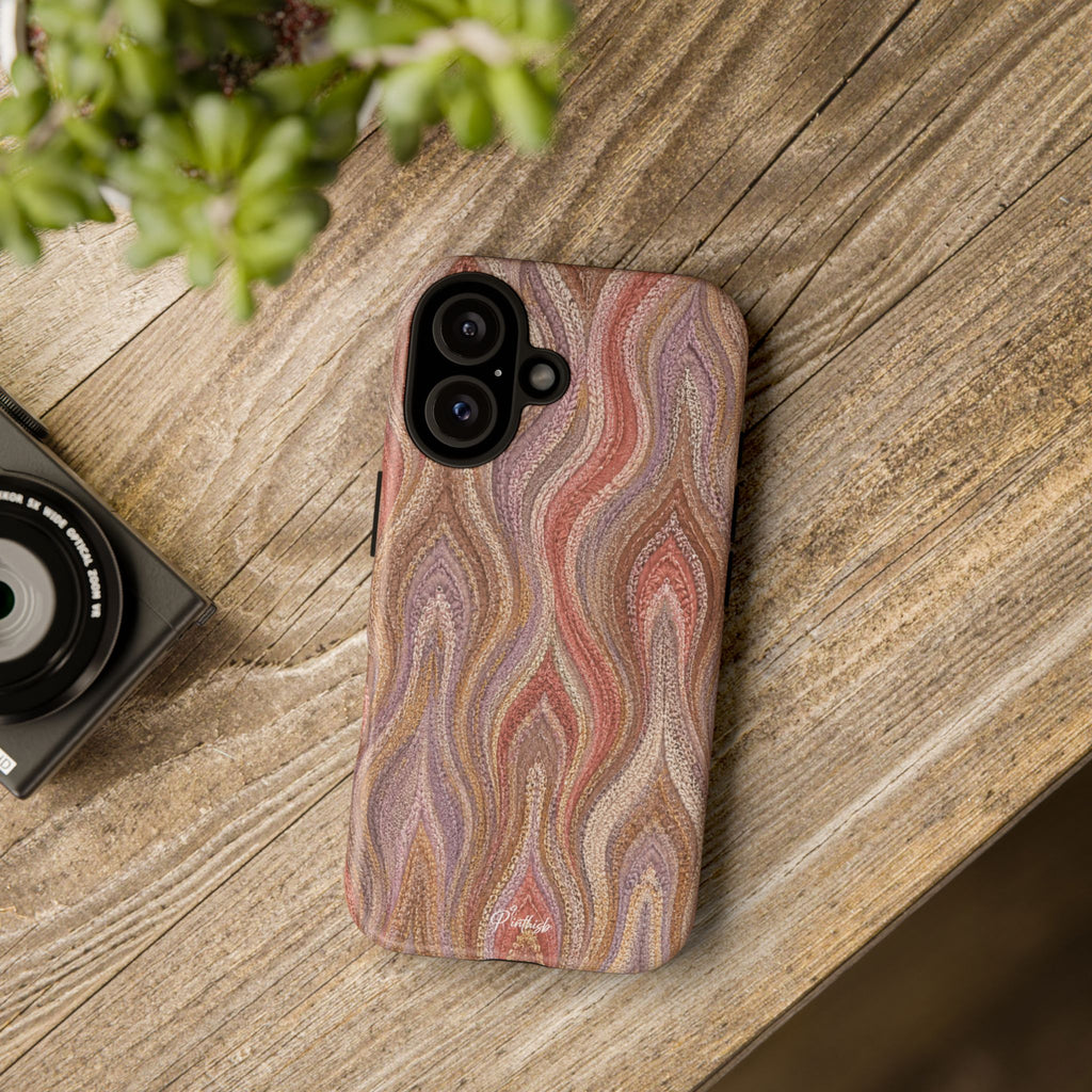Wavy Peach & Mauve Tough Case