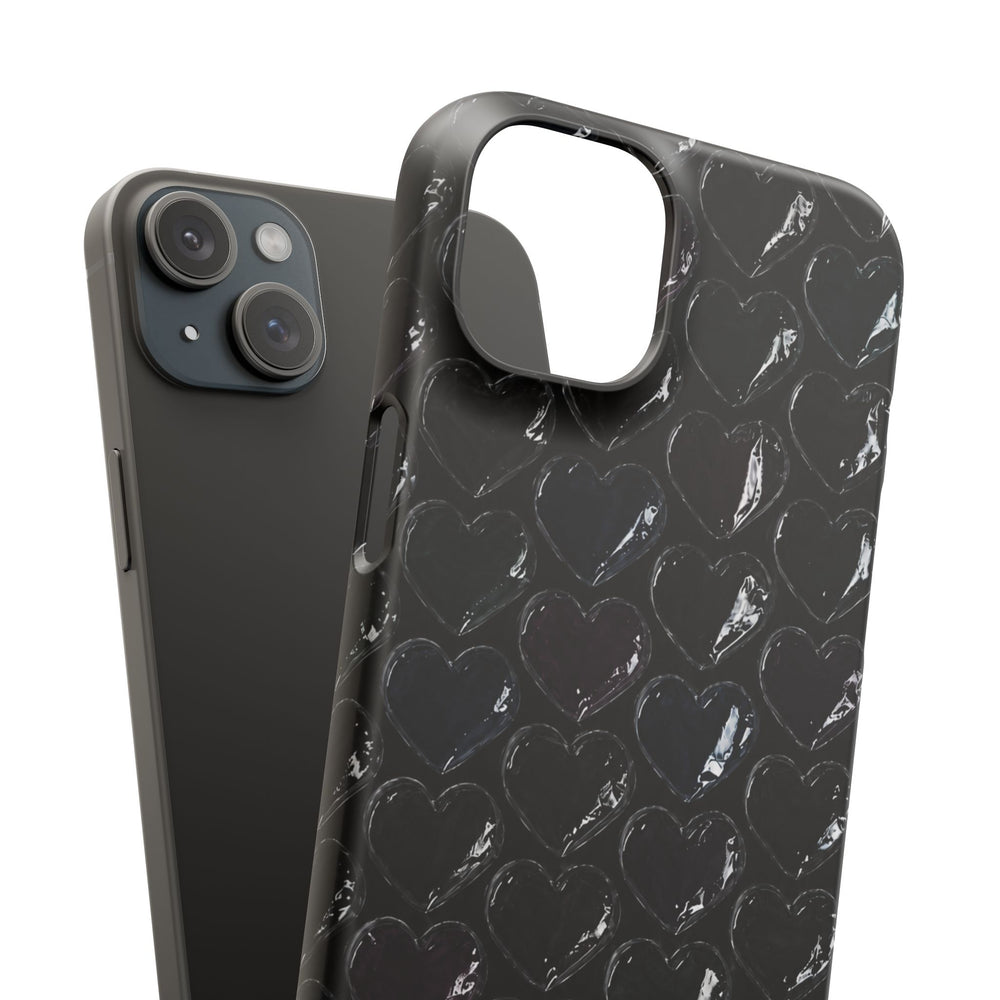 Black Pop Hearts Snap Case