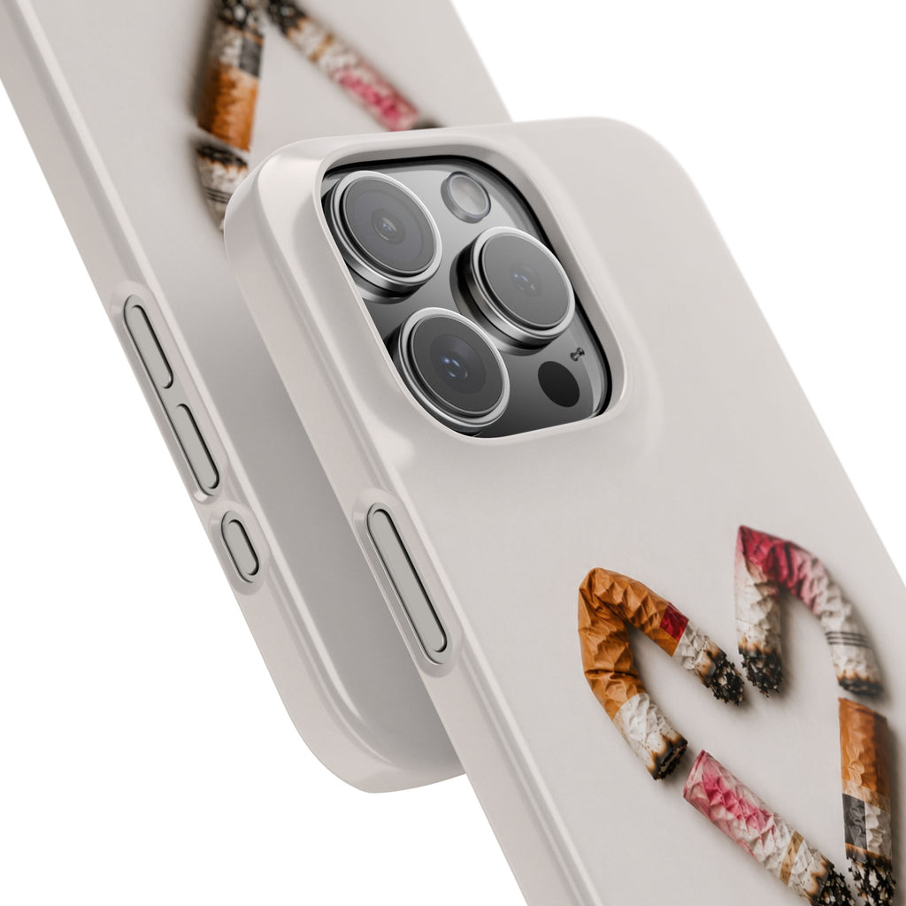 Cigarette Butts Heart Snap Case