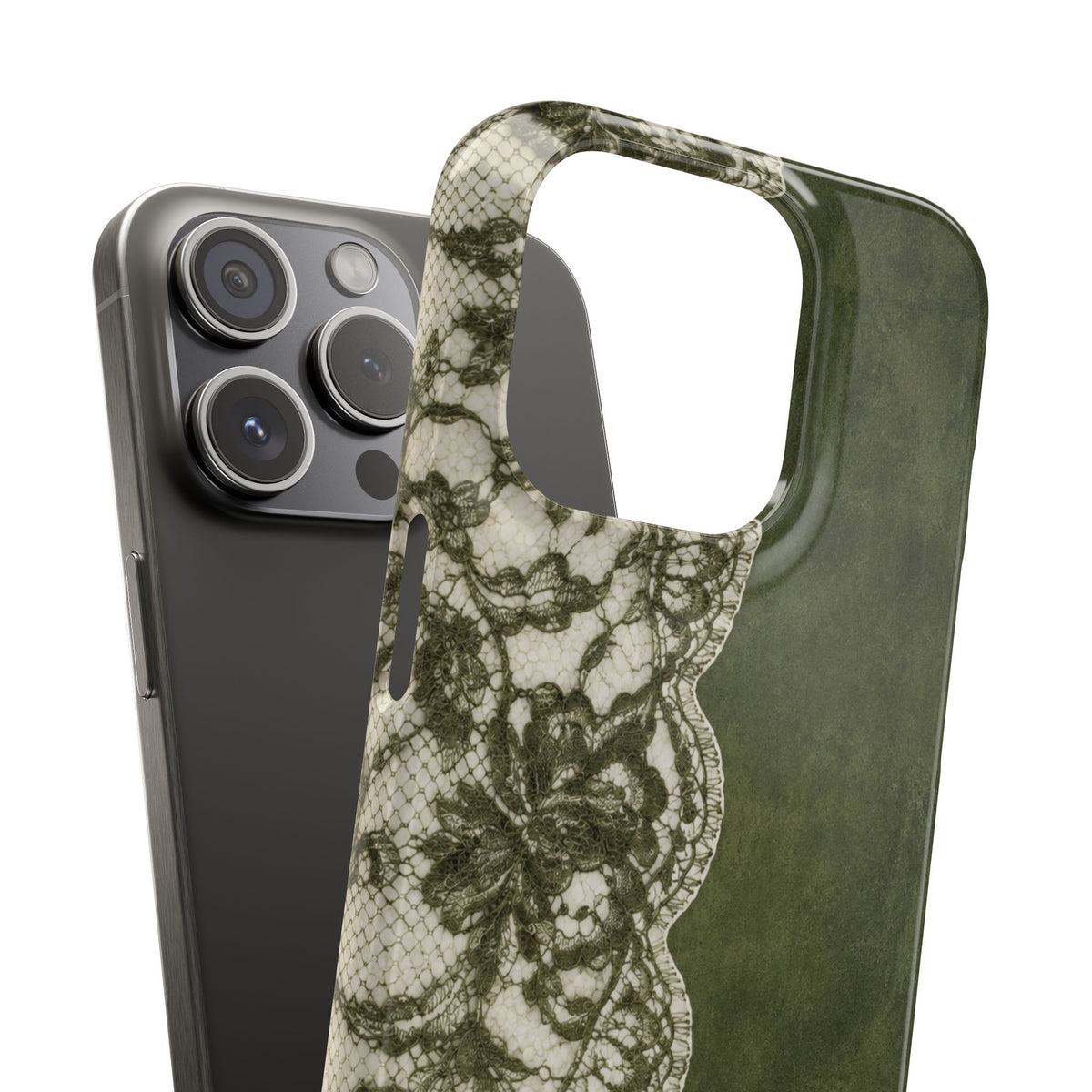 Olive Lace Snap Case
