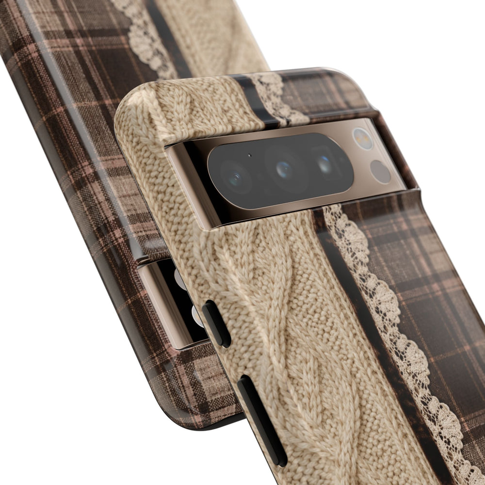 Cozy Plaid Knit Tough Phone Case