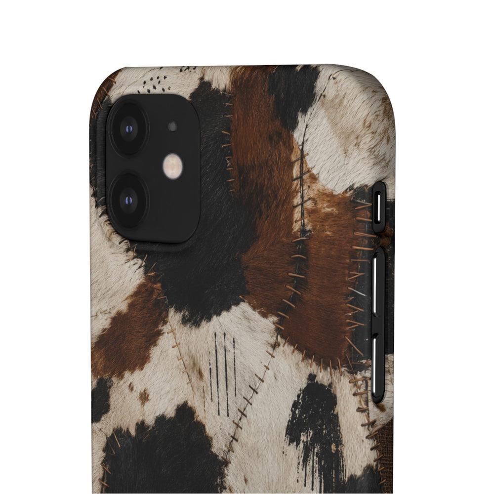 Brown & Black Animal Print Snap Case