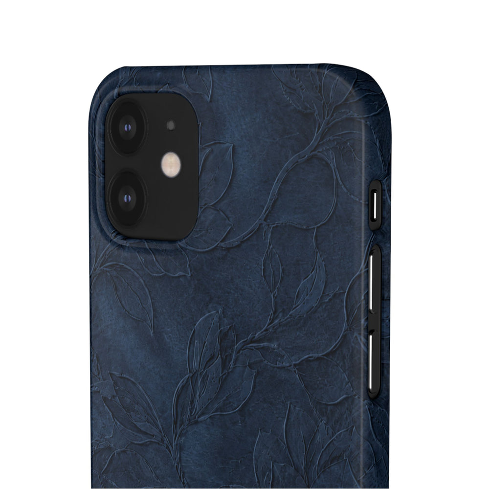 Navy Floral Textured Snap Case