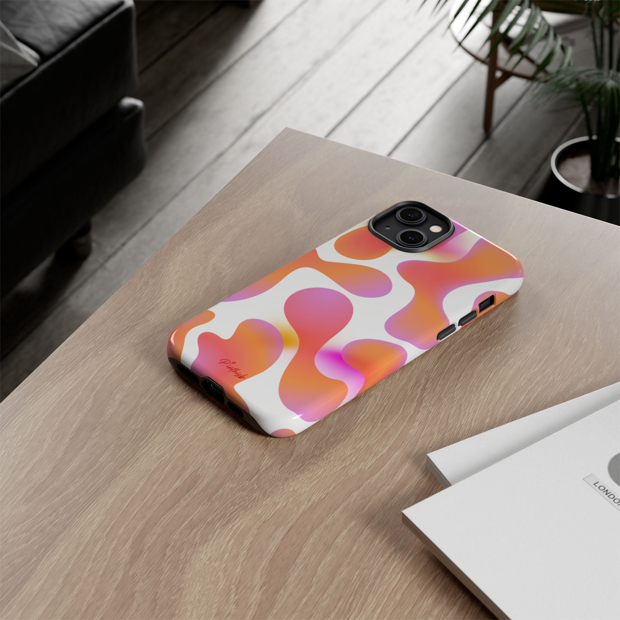Abstract Orange Pink Camouflage Tough Phone Case