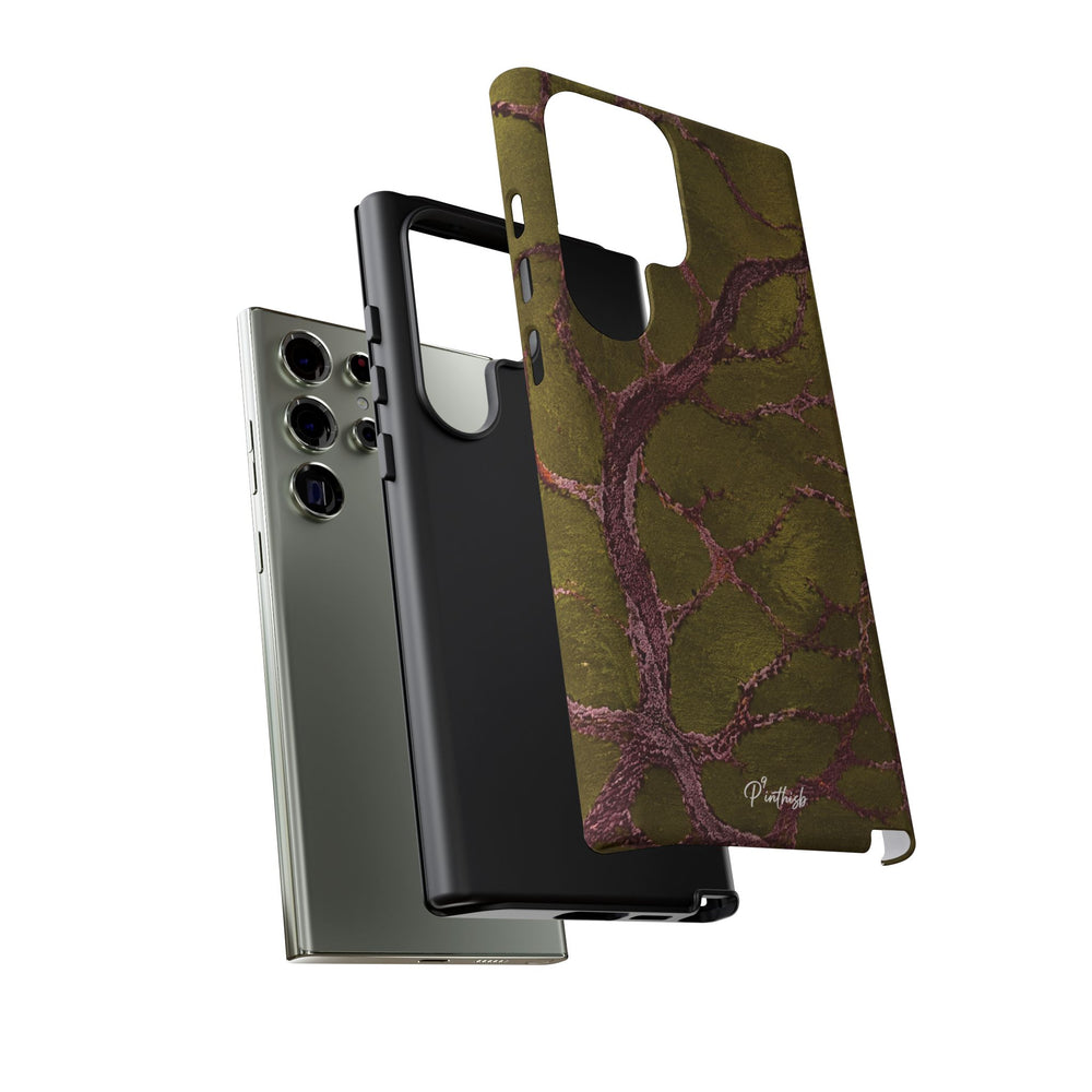 Olive & Rose Gold Tree Pattern Phone Case
