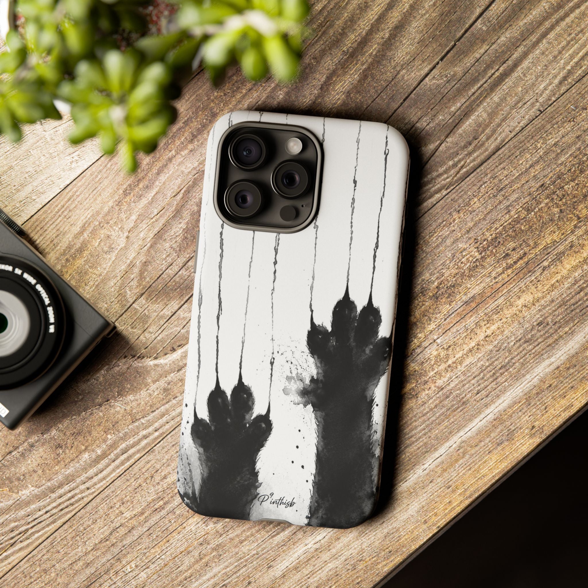 Black Ink Paw Print Tough Case
