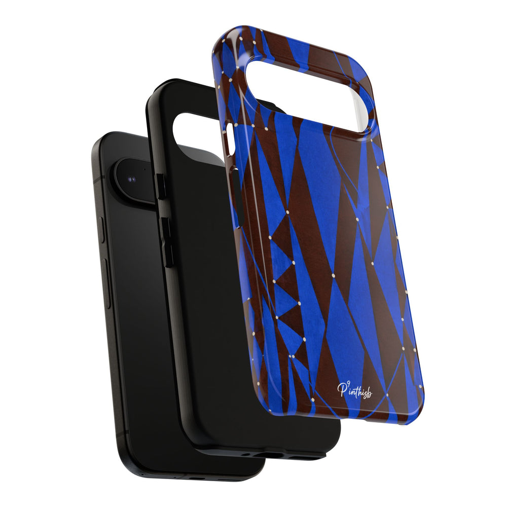 Geometric Blue Diamond Tough Phone Case