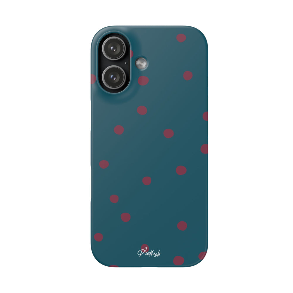 Teal & Burgundy Polka Dot Snap Phone Case