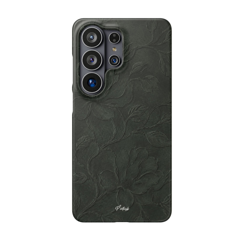 Dark Olive Floral Texture Snap Case