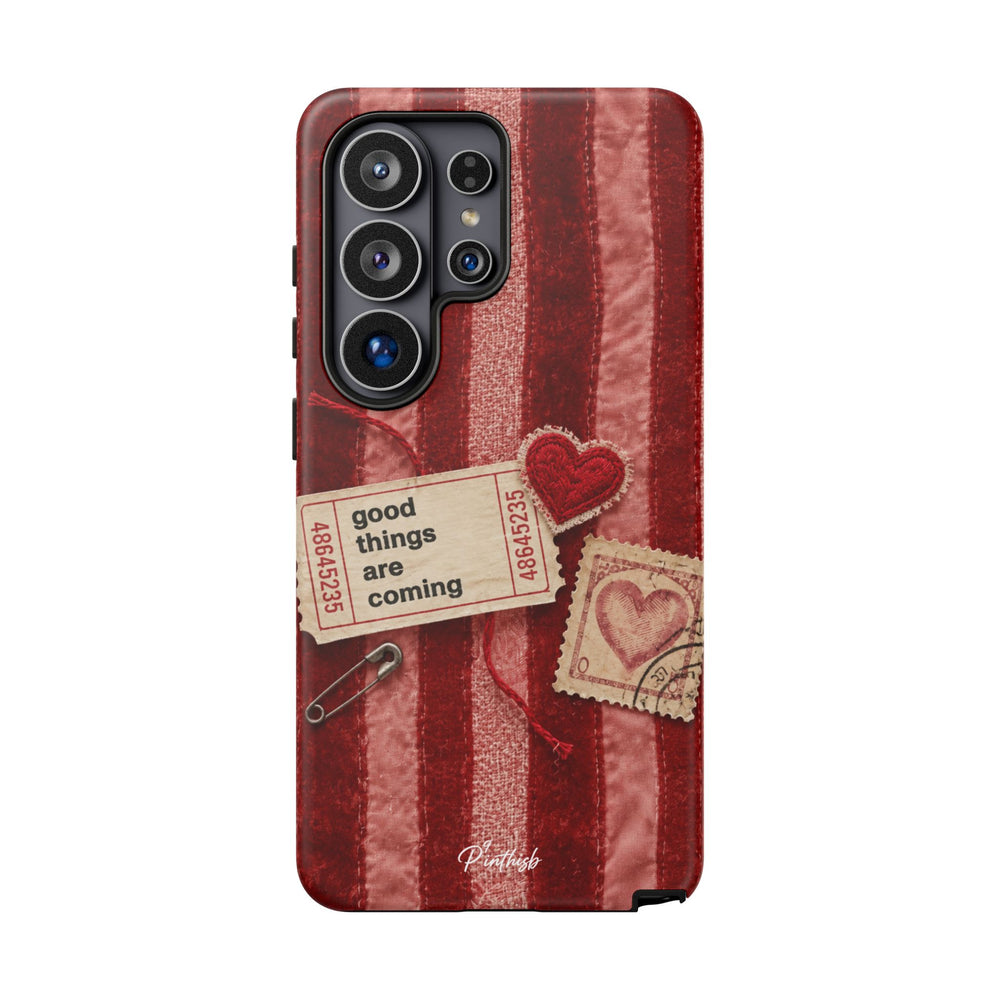 “Good Things Are Coming” Red Phone Case