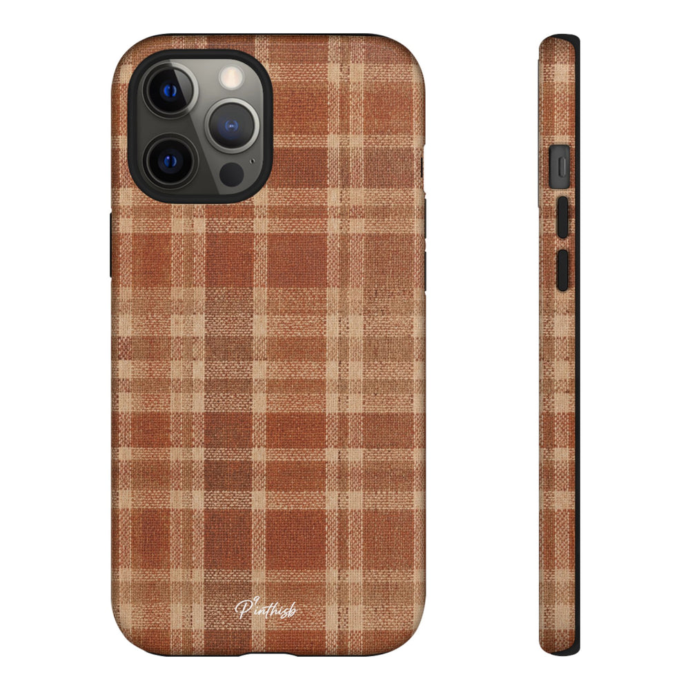 Rustic Brown Cozy Plaid Tough Case