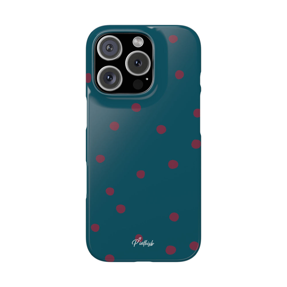 Teal & Burgundy Polka Dot Snap Phone Case