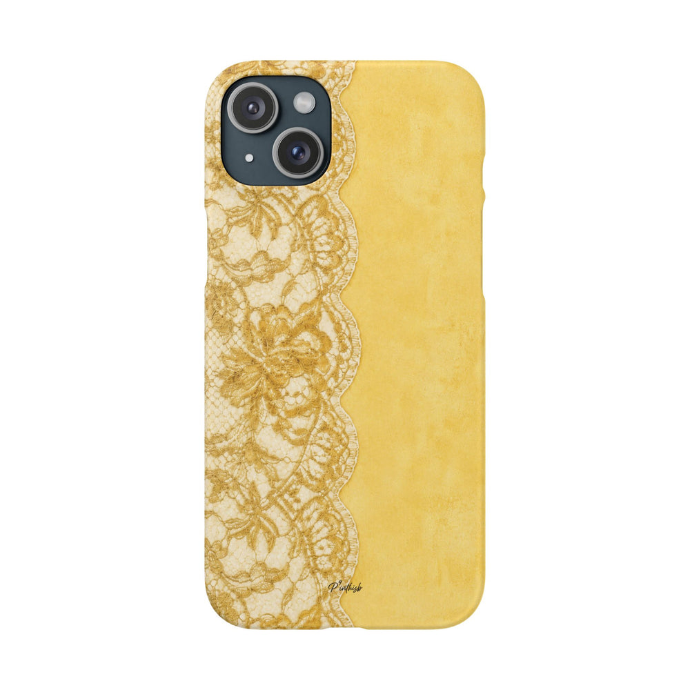 Yellow Vintage Lace Snap Case