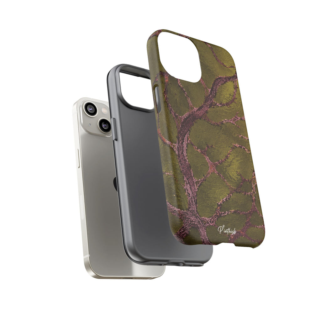 Olive & Rose Gold Tree Pattern Phone Case