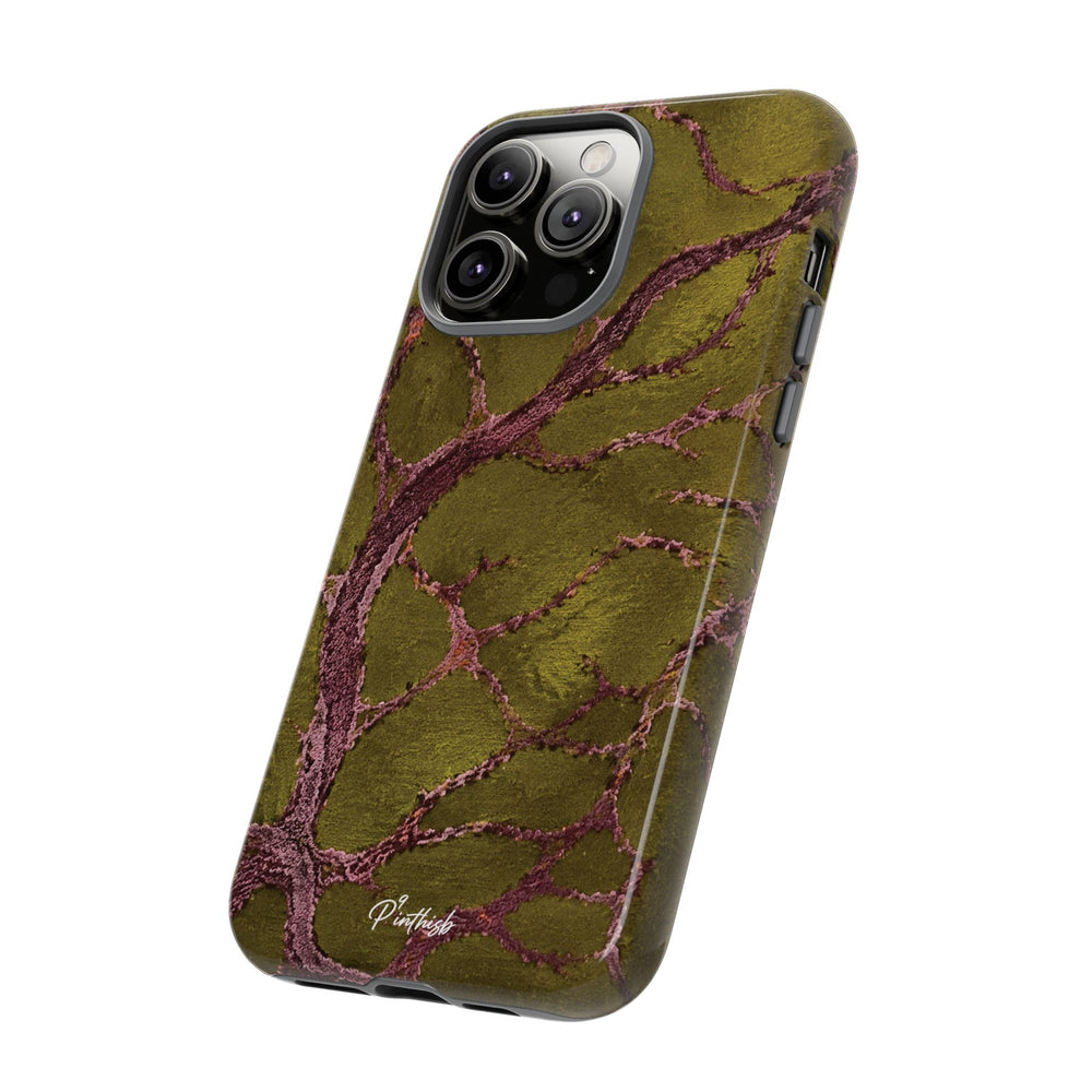 Olive & Rose Gold Tree Pattern Phone Case