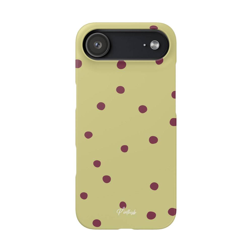 Yellow & Burgundy Polka Dot Snap Phone Case