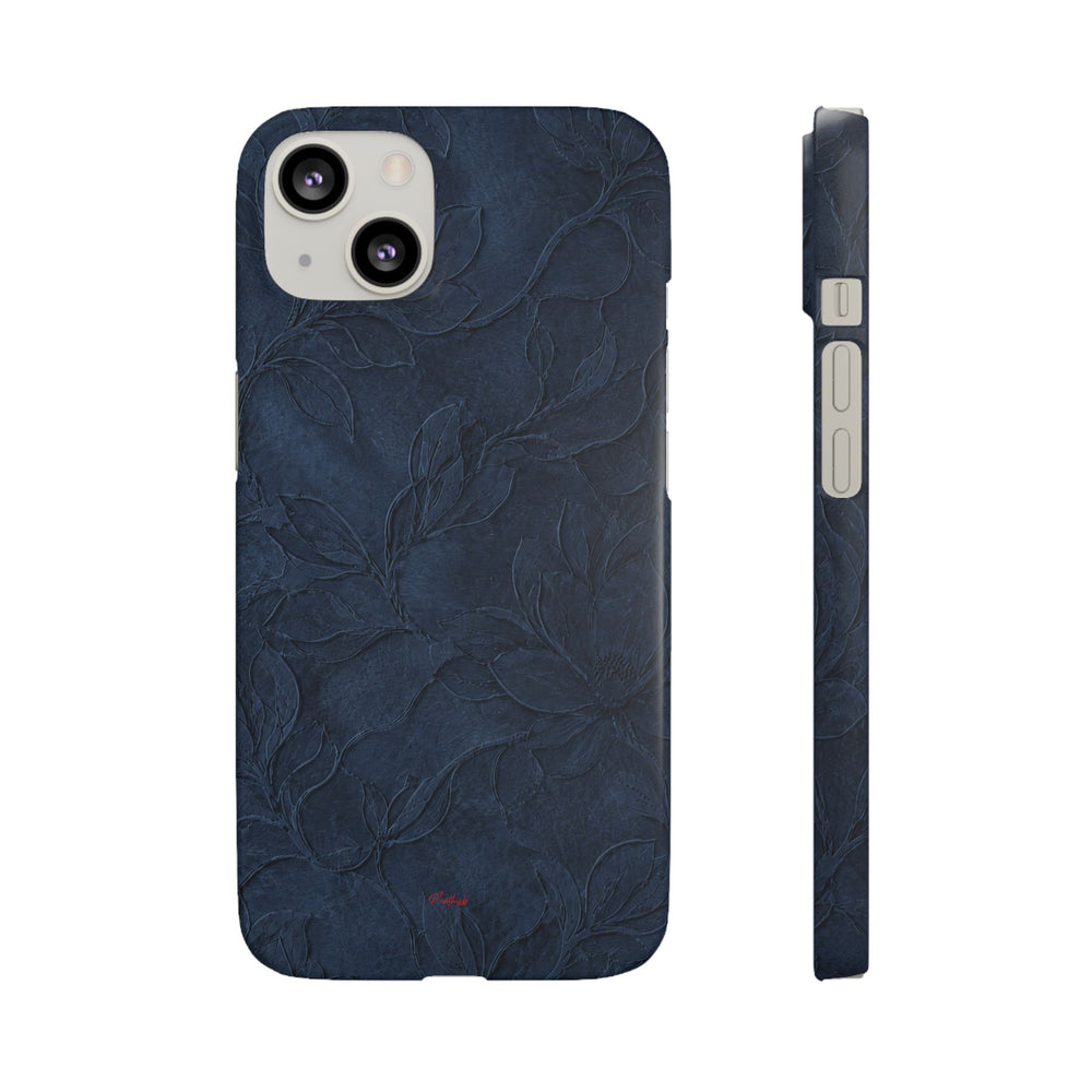 Navy Floral Textured Snap Case