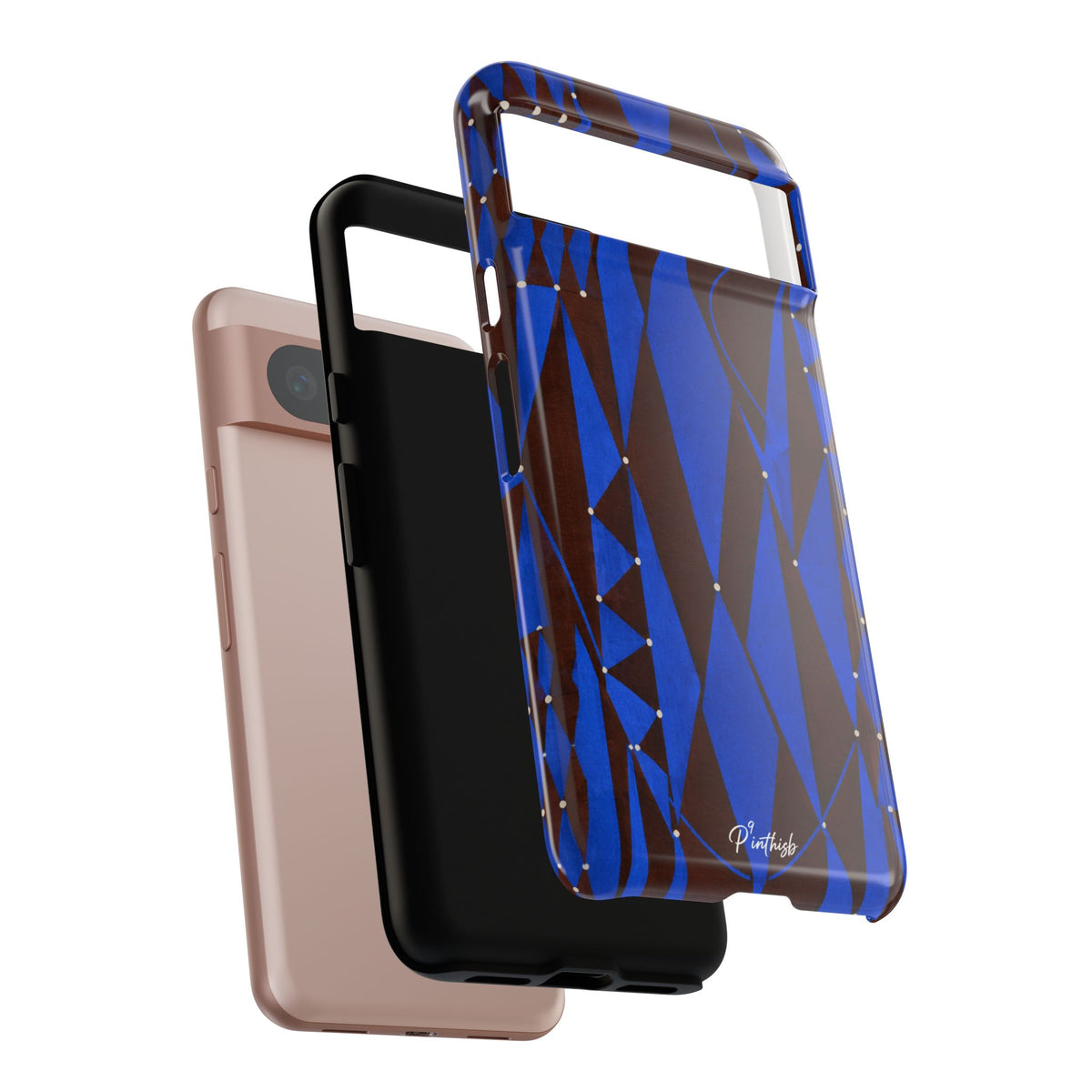 Geometric Blue Diamond Tough Phone Case
